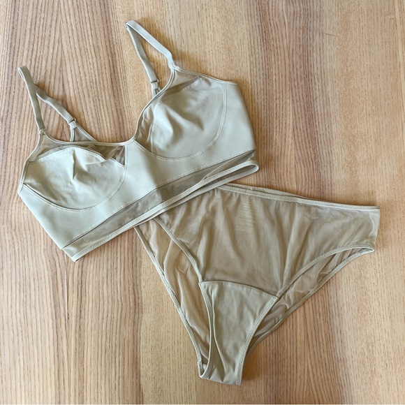 Heist Sheer Bralette and Sheer Brief Set in Sage - Picture 1 of 10